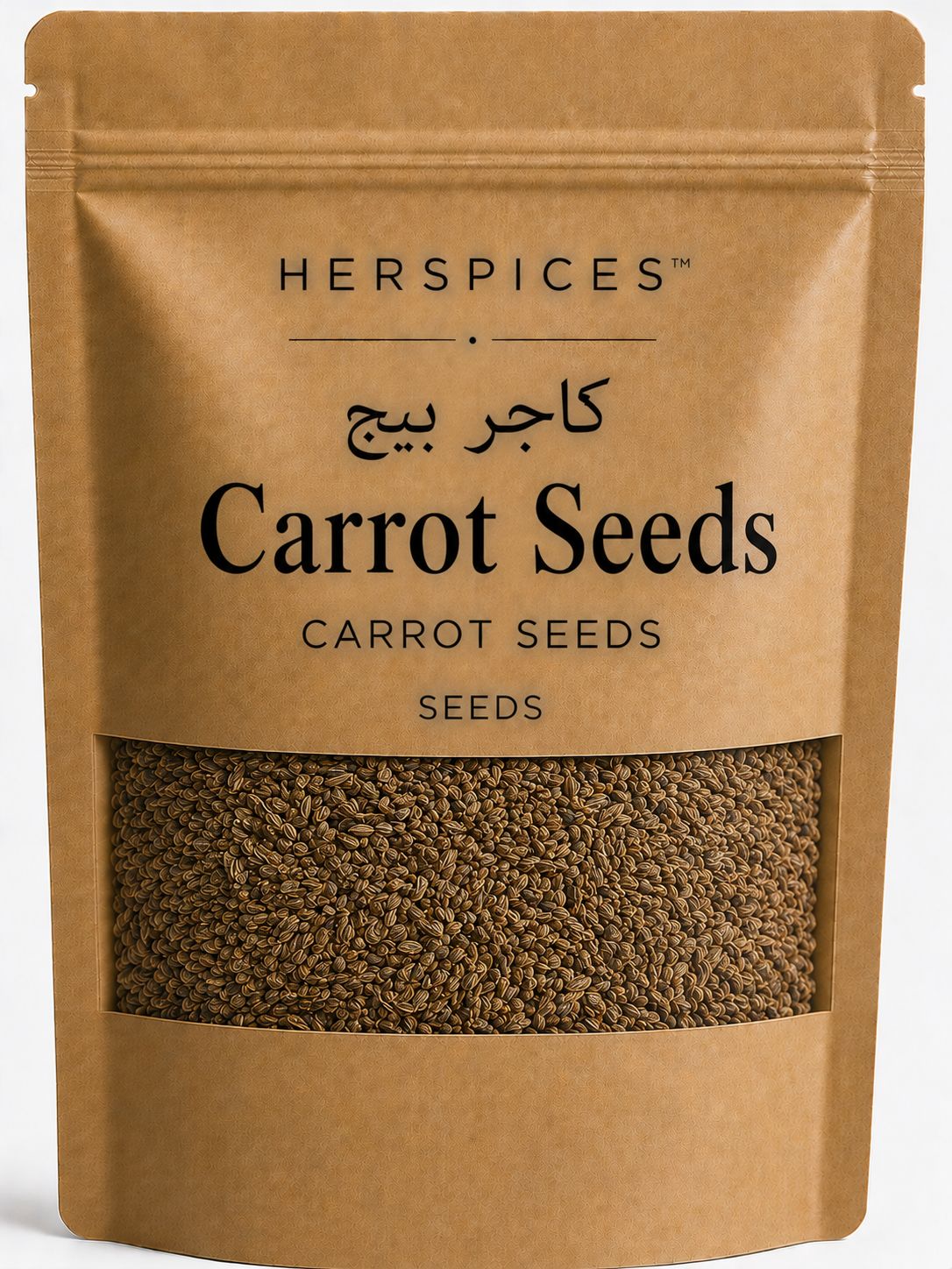 HERSPICES Carrot Seeds premium Daucus Carota whole seeds in kraft pouch