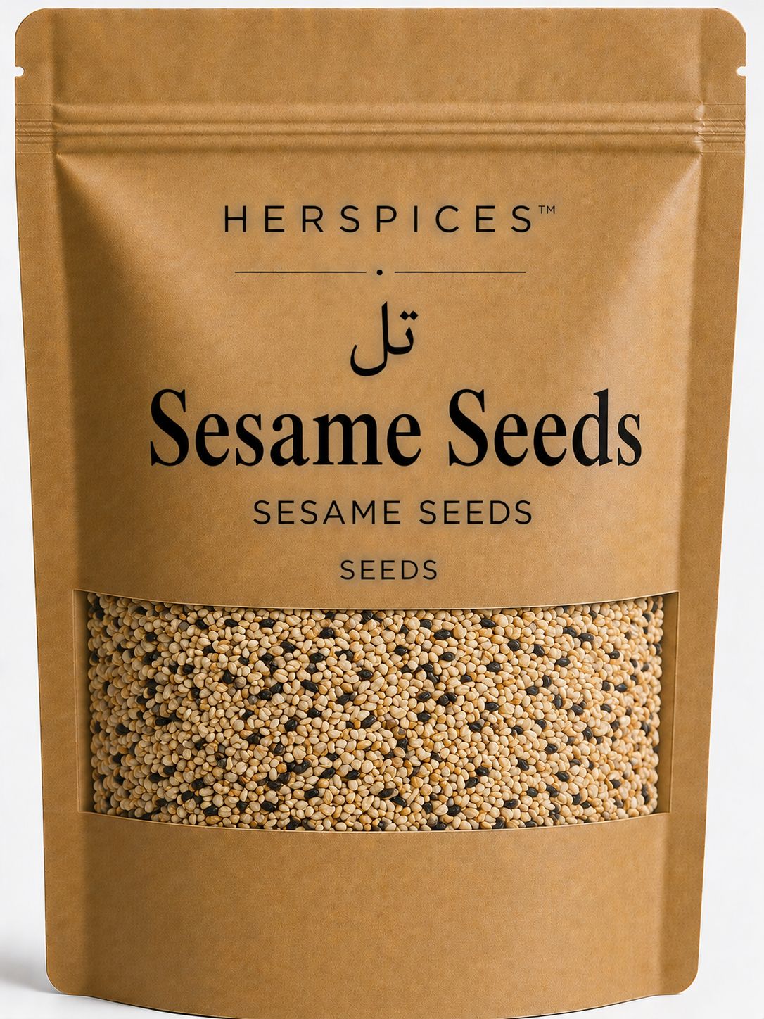 HERSPICES Sesame Seeds premium whole Til seeds in kraft pouch