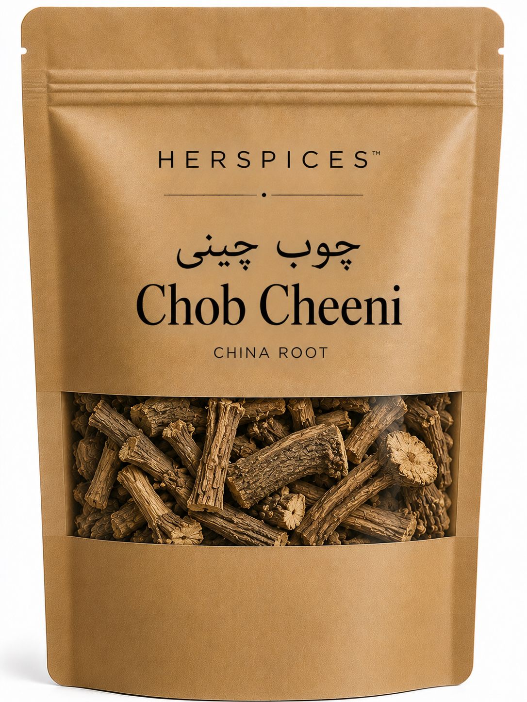 HERSPICES Chob Cheeni China Root natural dried root pieces in kraft pouch