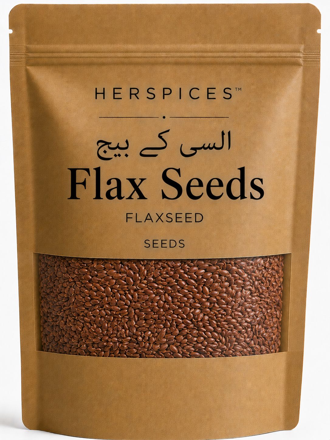 HERSPICES Flax Seeds premium whole linseeds in kraft pouch