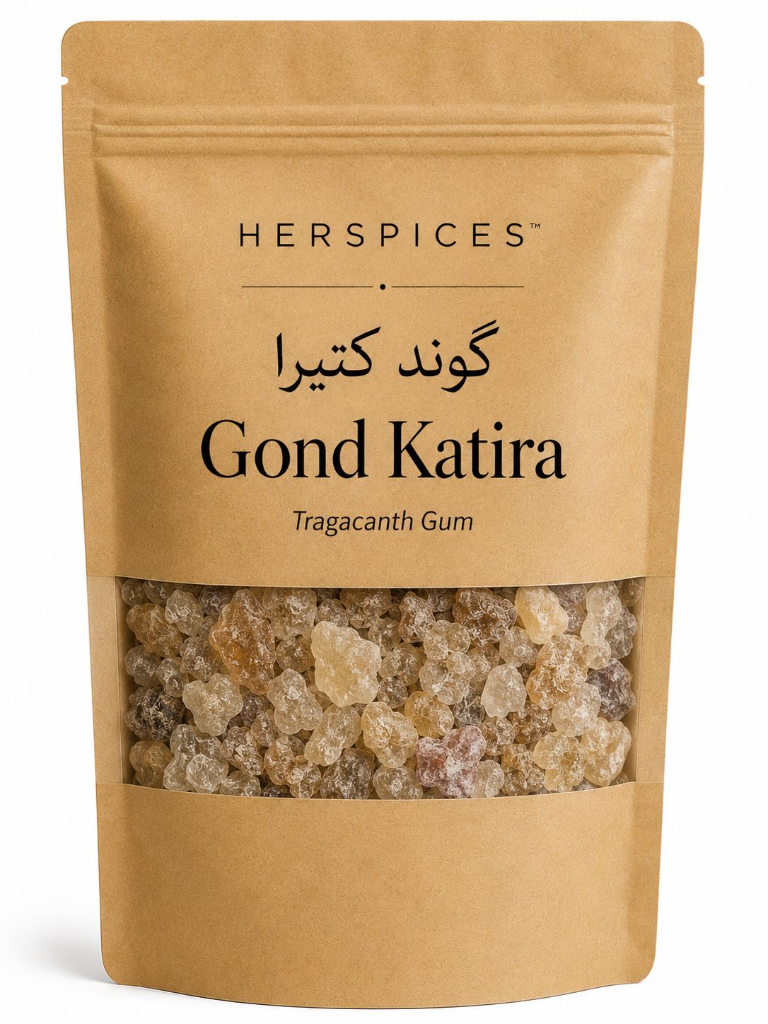 HERSPICES Gond Katira (Tragacanth Gum) natural crystals in kraft pouch