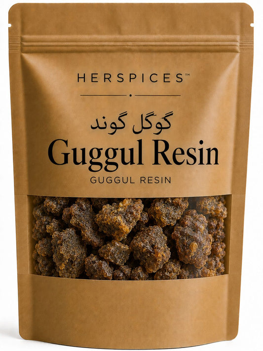 HERSPICES Guggul Resin natural Commiphora Mukul resin pieces in kraft pouch