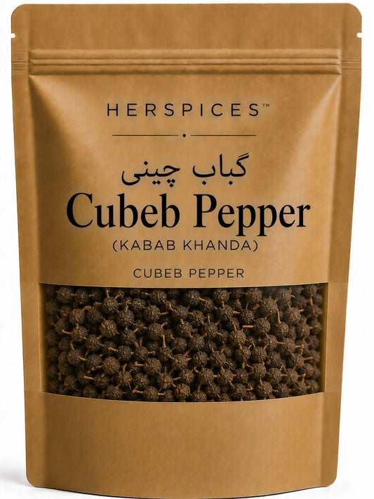 HERSPICES Cubeb Pepper Kabab Chini whole tailed pepper berries in kraft pouch