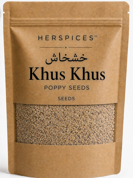 HERSPICES Khus Khus premium whole Poppy Seeds in kraft pouch