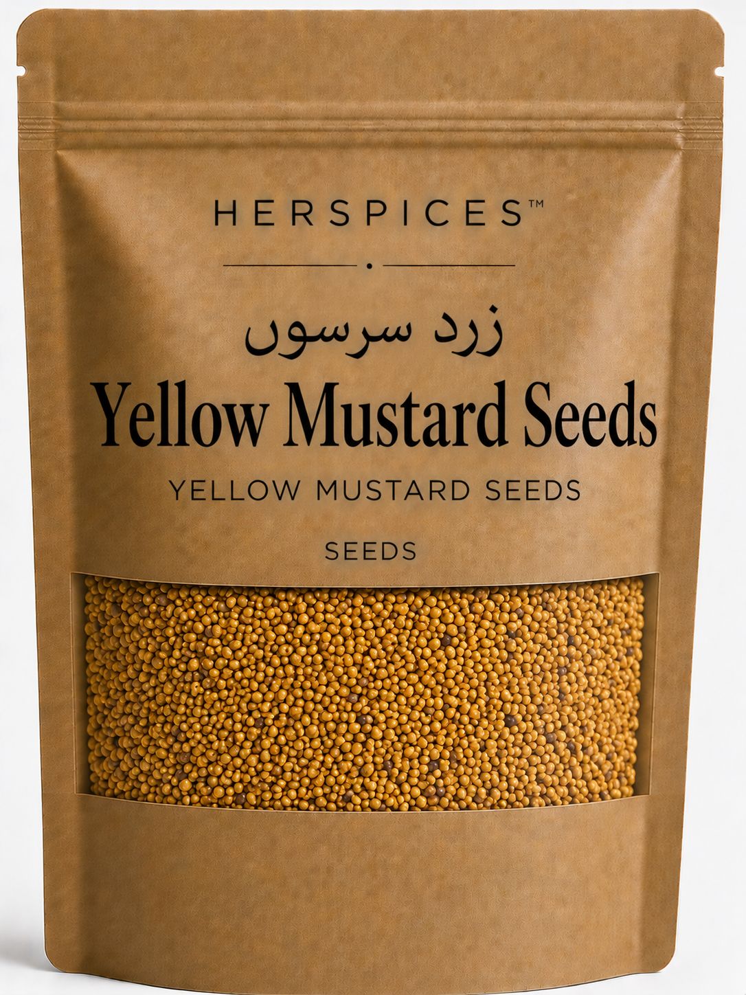 HERSPICES Yellow Mustard Seeds premium whole sarson seeds in kraft pouch